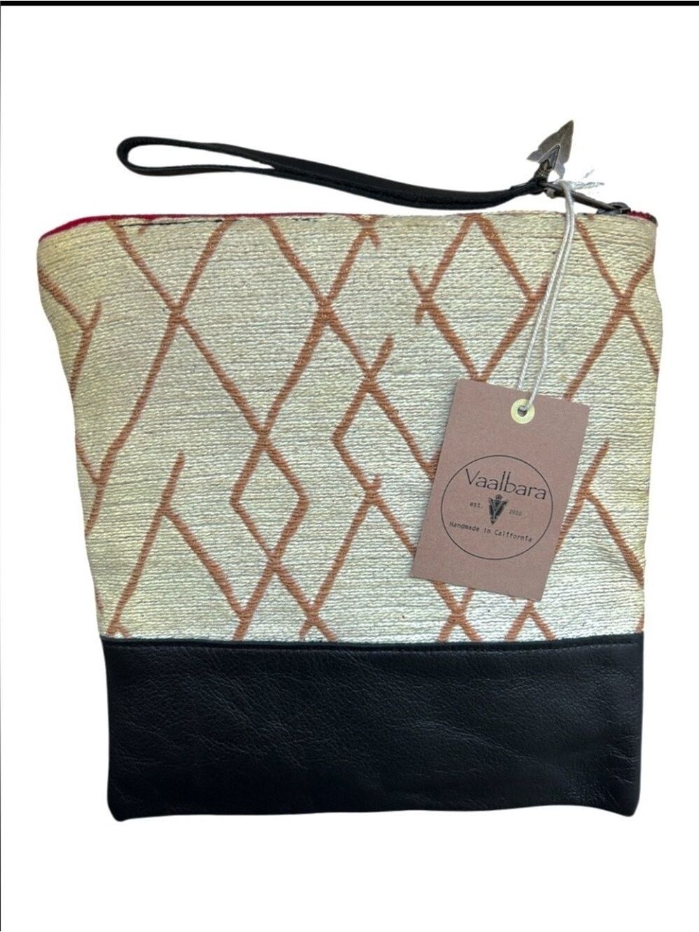 VAALBARA DESIGNS Sunrise Clutch with Wrist Strap Woven Fabric & Genuine Leather